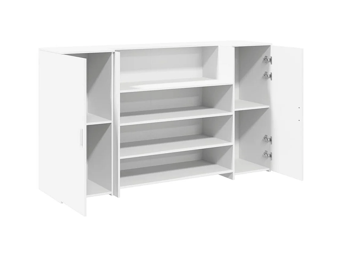 Bureau de réception blanc 180x50x103,5 cm bois d'ingénierie