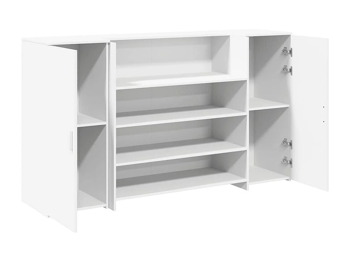 Bureau de réception blanc 180x50x103,5 cm bois d'ingénierie