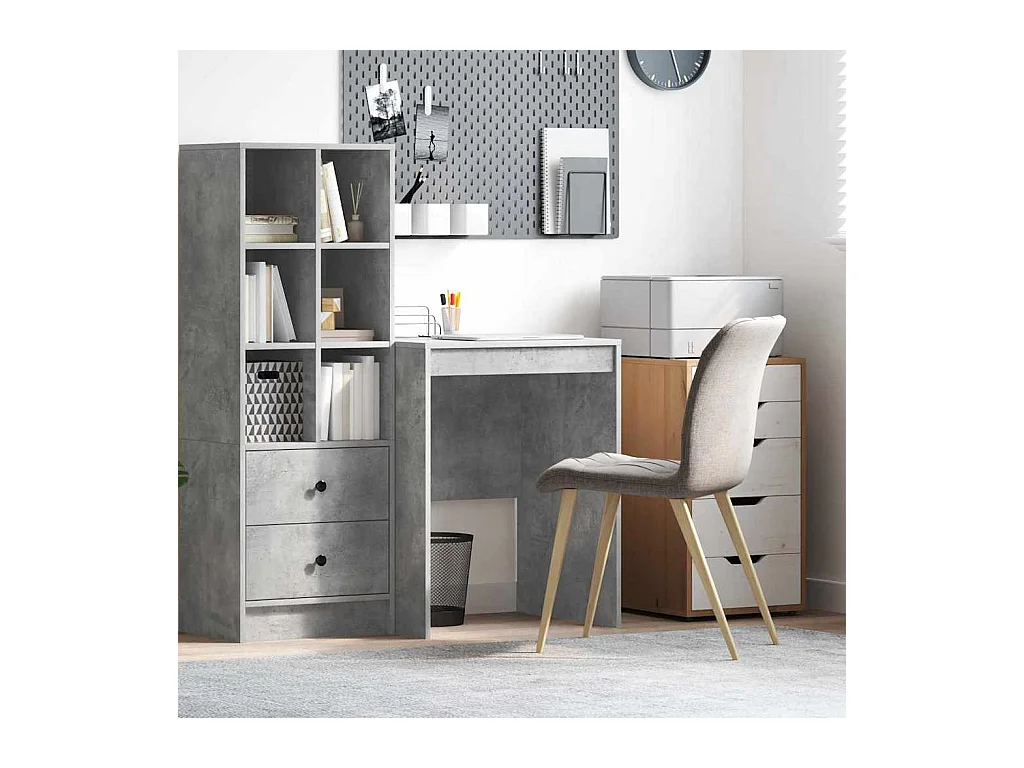 Bureau Gris béton 60 x 50 x 76 cm Bois d'ingénierie