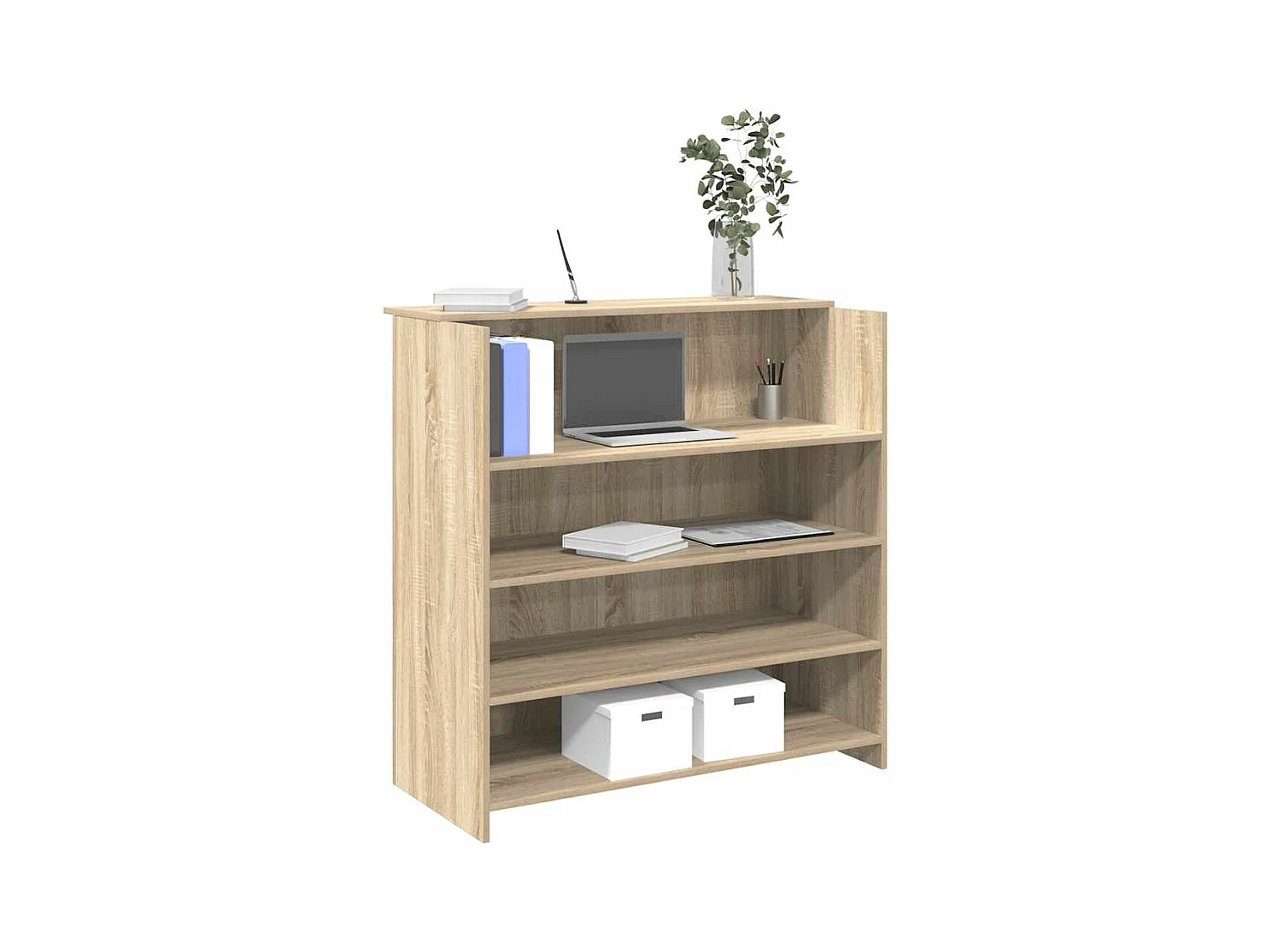 Bureau réception chêne sonoma 100x50x103,5 cm bois d'ingénierie