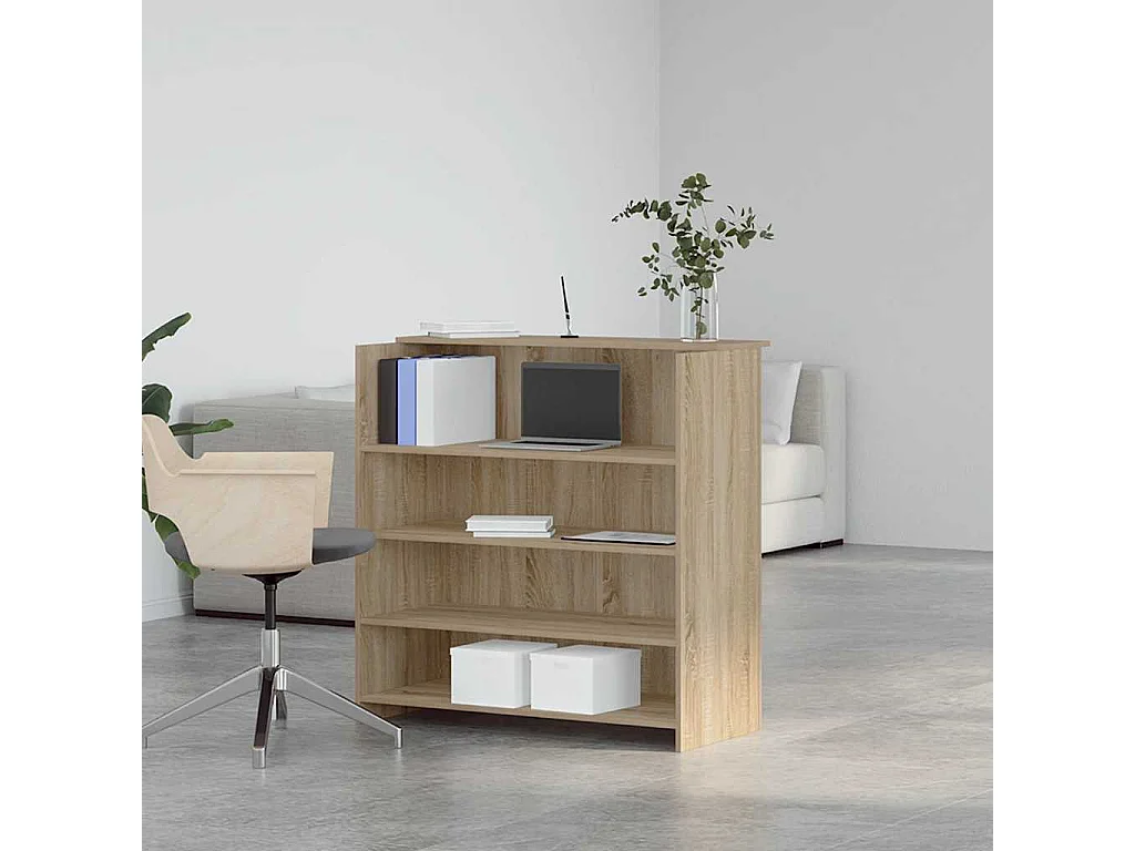 Bureau réception chêne sonoma 100x50x103,5 cm bois d'ingénierie