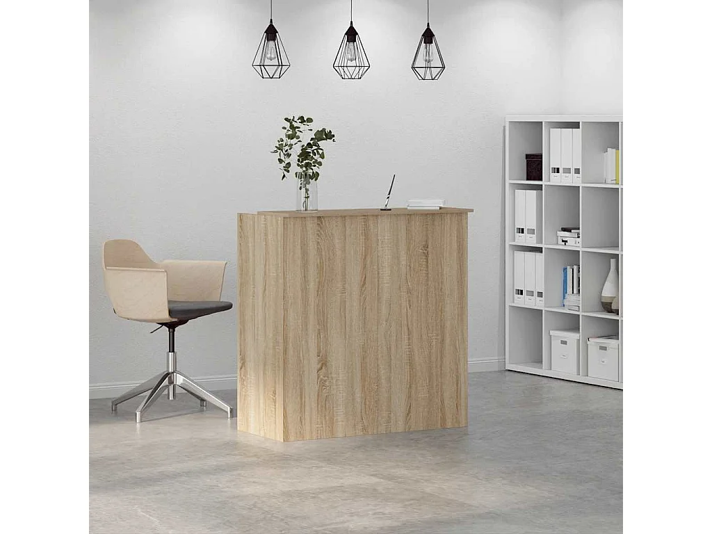 Bureau réception chêne sonoma 100x50x103,5 cm bois d'ingénierie