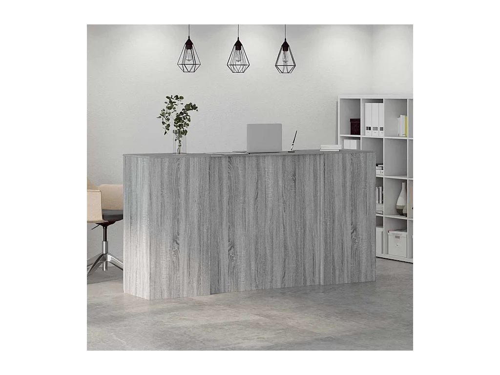 Bureau de réception sonoma gris 200x50x103,5 cm bois ingénierie