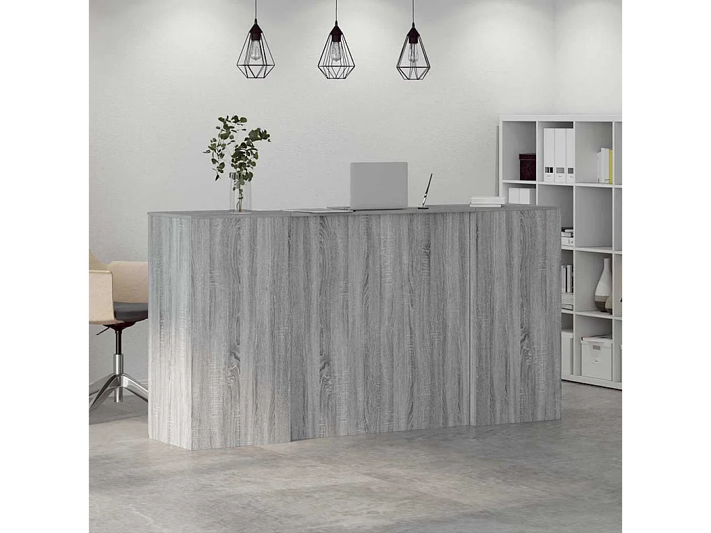 Bureau de réception sonoma gris 200x50x103,5 cm bois ingénierie