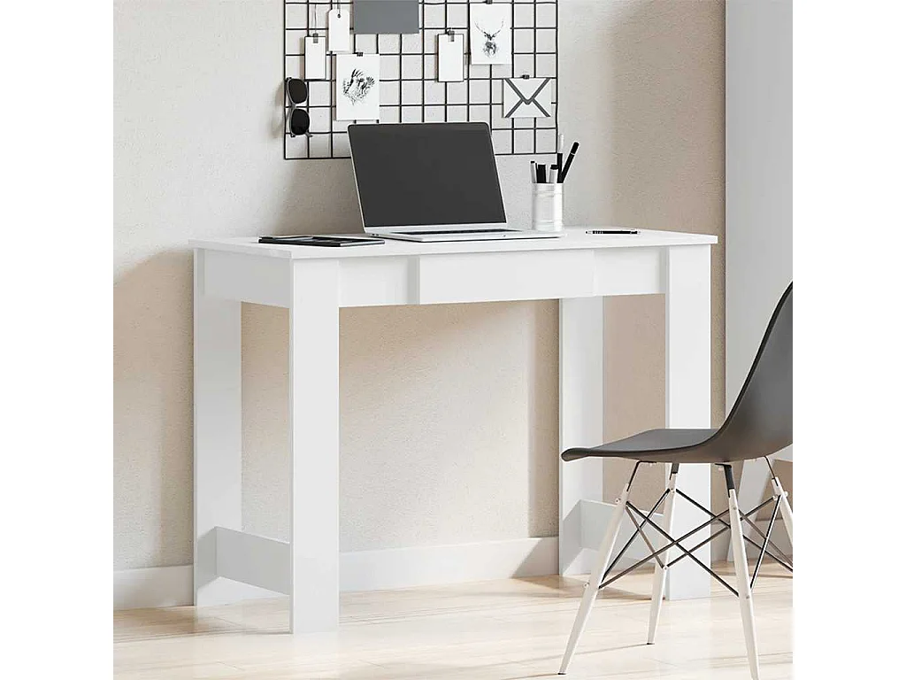 Bureau blanc 100x45x75 cm bois d'ingénierie