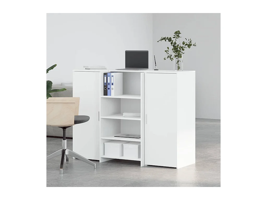 Bureau de réception blanc 135x50x103,5 cm bois d'ingénierie