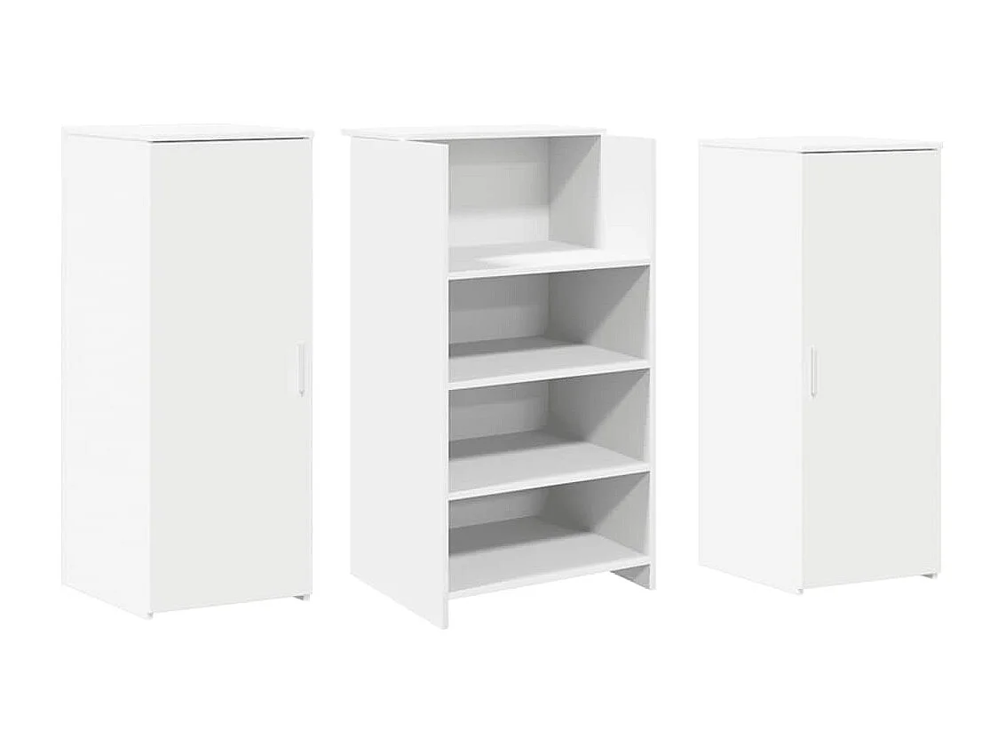 Bureau de réception blanc 135x50x103,5 cm bois d'ingénierie