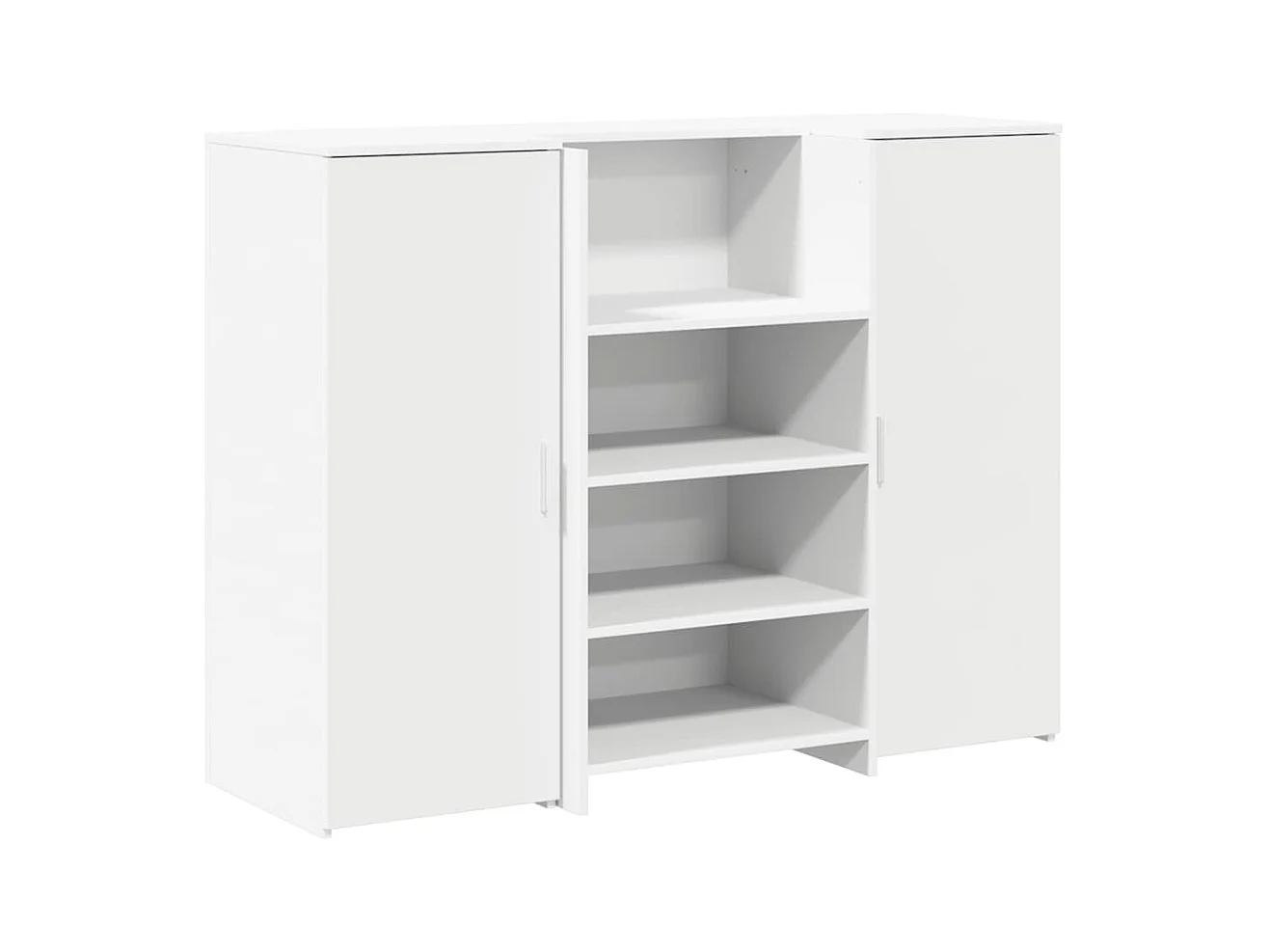 Bureau de réception blanc 135x50x103,5 cm bois d'ingénierie