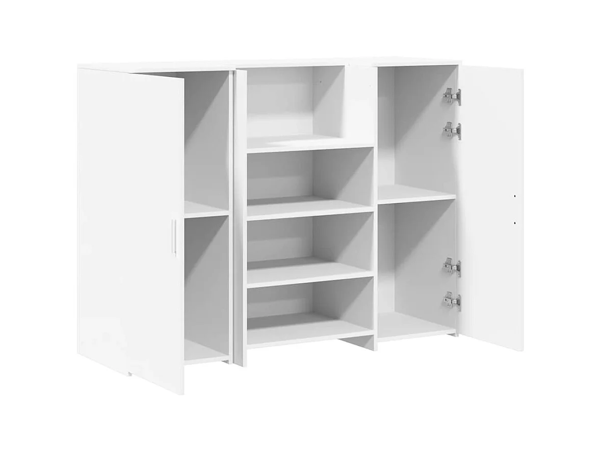 Bureau de réception blanc 135x50x103,5 cm bois d'ingénierie