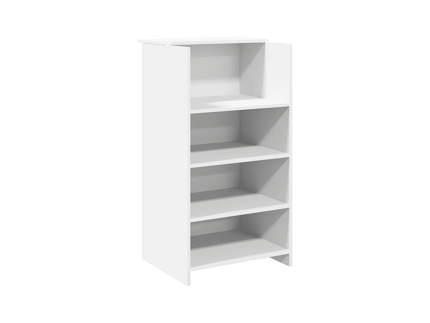 Bureau de réception blanc 135x50x103,5 cm bois d'ingénierie