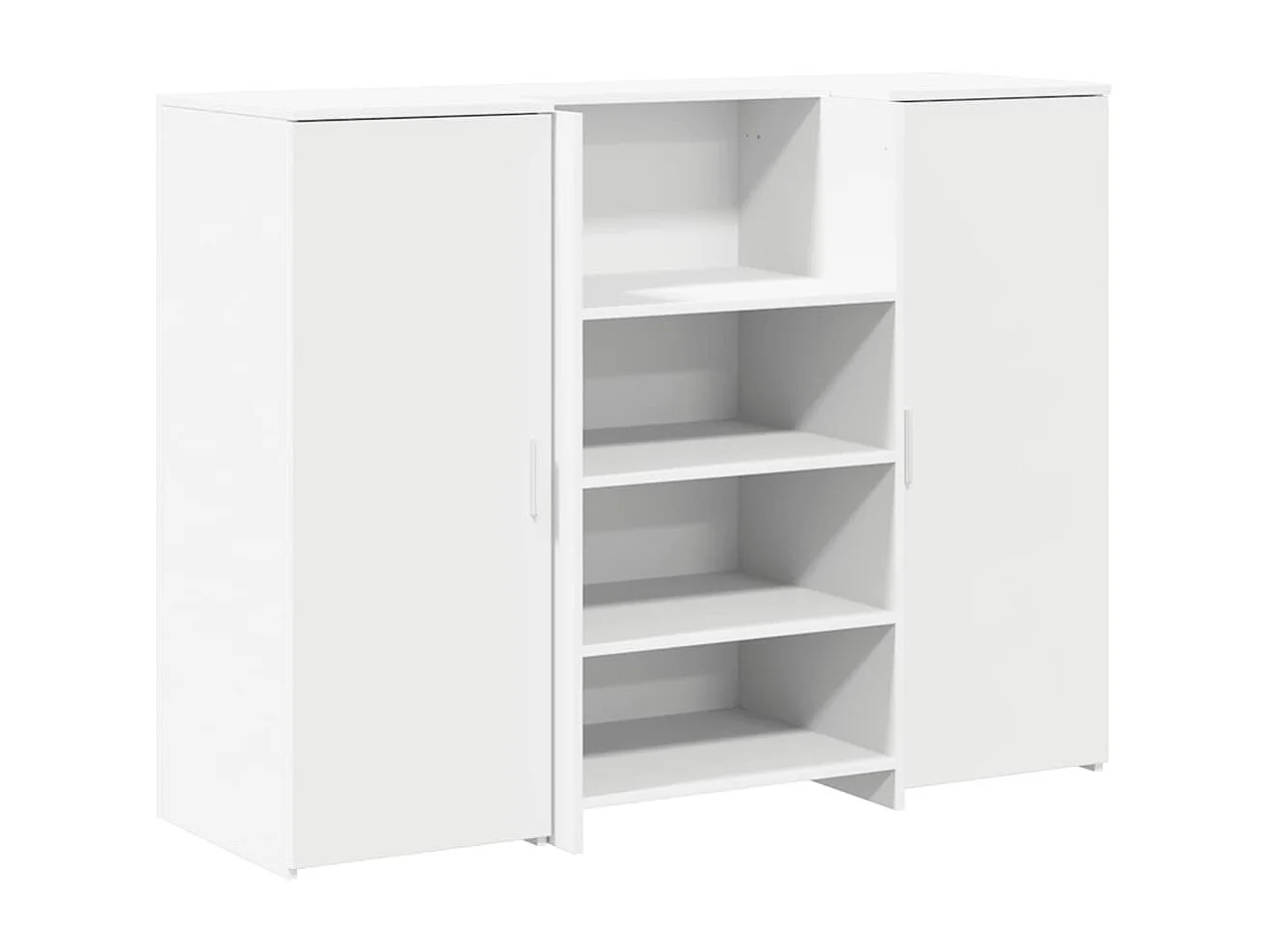 Bureau de réception blanc 135x50x103,5 cm bois d'ingénierie