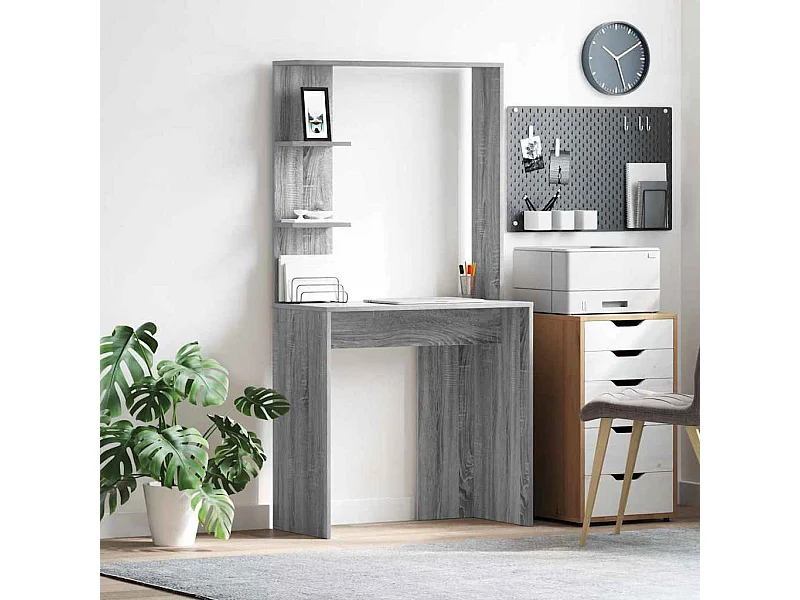 Bureau Sonoma gris 78.5 x 37 x 154.5 cm Bois d'ingénierie