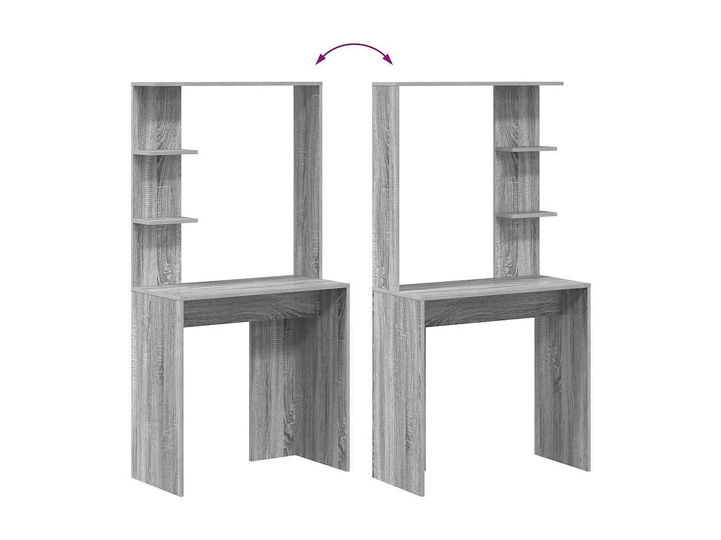 Bureau Sonoma gris 78.5 x 37 x 154.5 cm Bois d'ingénierie