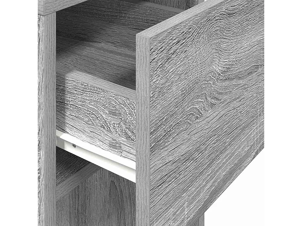 Support de tour d'ordinateur et tiroir sonoma gris 30x44x74 cm