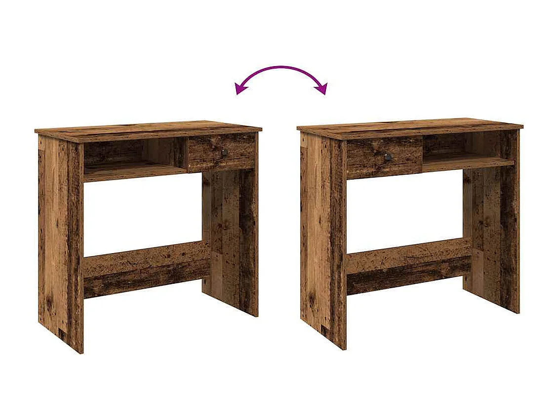 Bureau style vieux bois 80x40x75 cm bois d'ingénierie