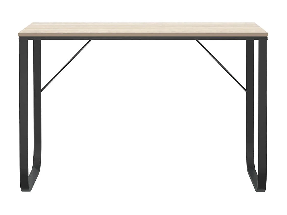 Computerbureau 110x60x73 cm spaanplaat zwart en eikenkleurig