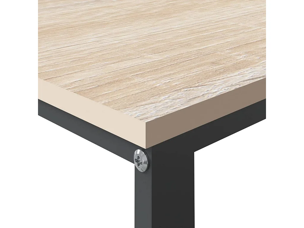 Computerbureau 110x60x73 cm spaanplaat zwart en eikenkleurig