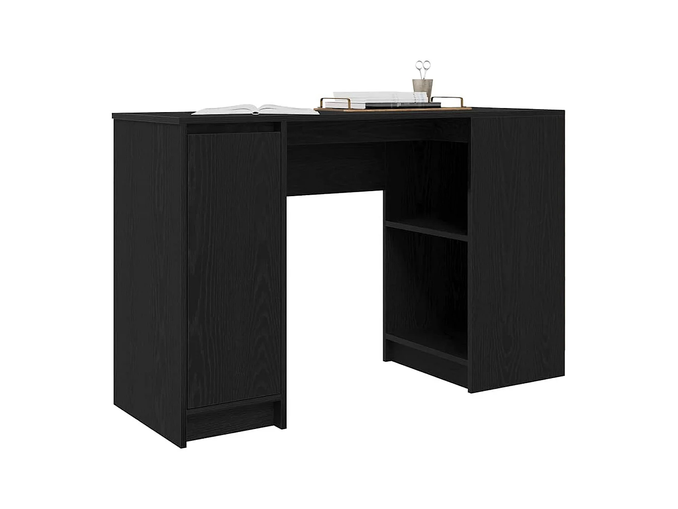 Bureau chêne noir 120x42x76 cm bois d'ingénierie