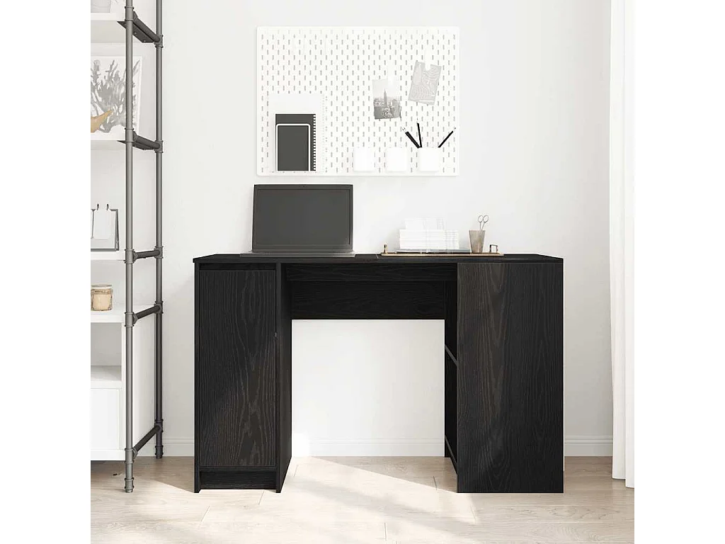 Bureau chêne noir 120x42x76 cm bois d'ingénierie