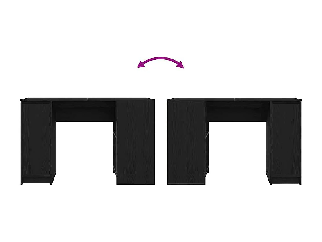 Bureau chêne noir 120x42x76 cm bois d'ingénierie