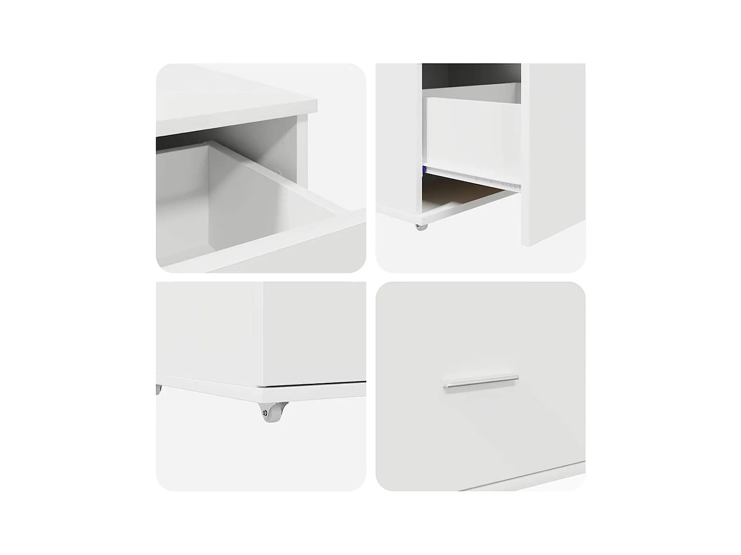 Bureau Blanc 131,5 x 50 x 106,5 cm Bois d'ingénierie