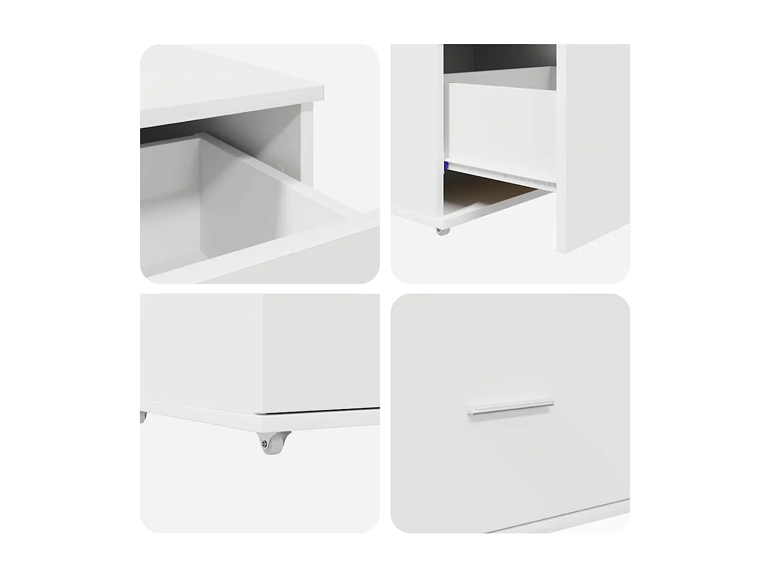 Bureau Blanc 131,5 x 50 x 106,5 cm Bois d'ingénierie