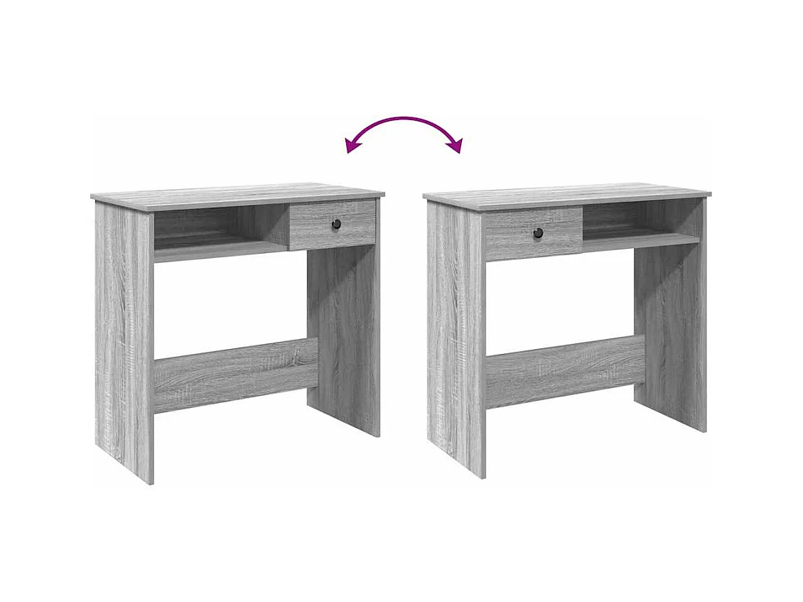 Bureau sonoma gris 80x40x75 cm bois d'ingénierie