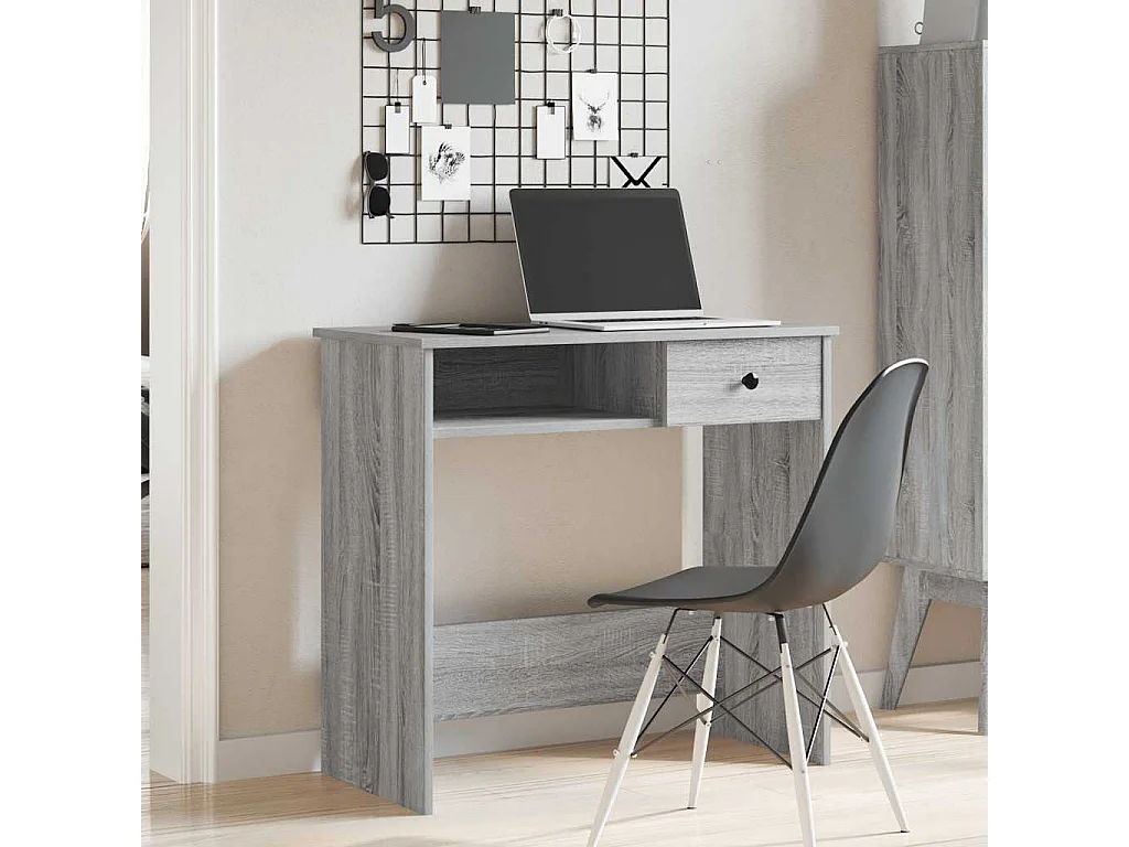 Bureau sonoma gris 80x40x75 cm bois d'ingénierie