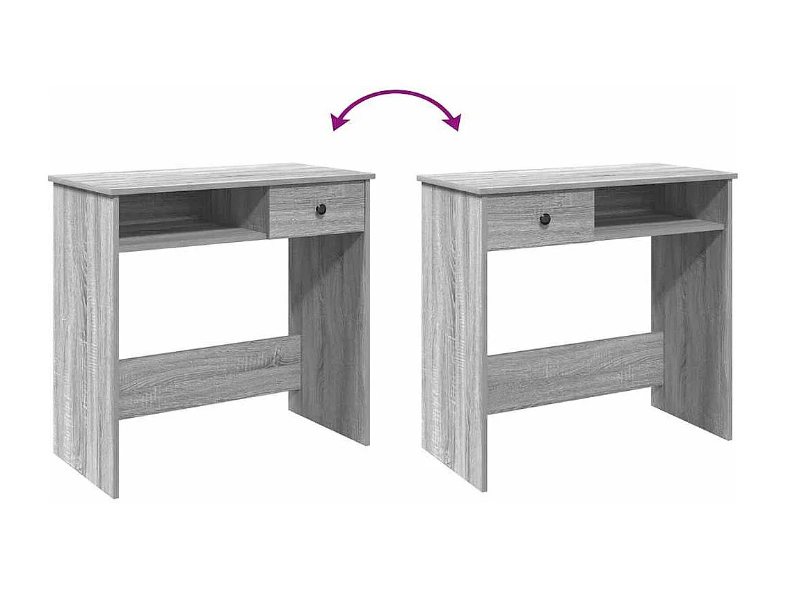 Bureau sonoma gris 80x40x75 cm bois d'ingénierie