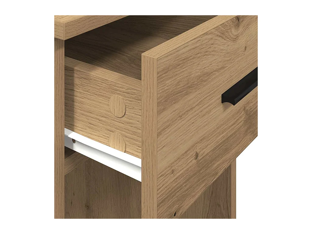 Support de tour d'ordinateur tiroir chêne artisanal 35x45x77 cm