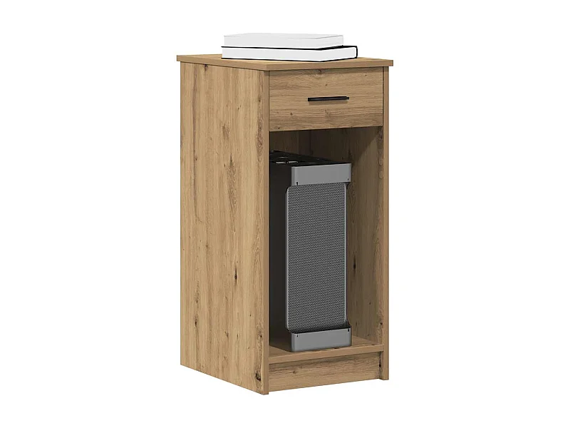 Support de tour d'ordinateur tiroir chêne artisanal 35x45x77 cm