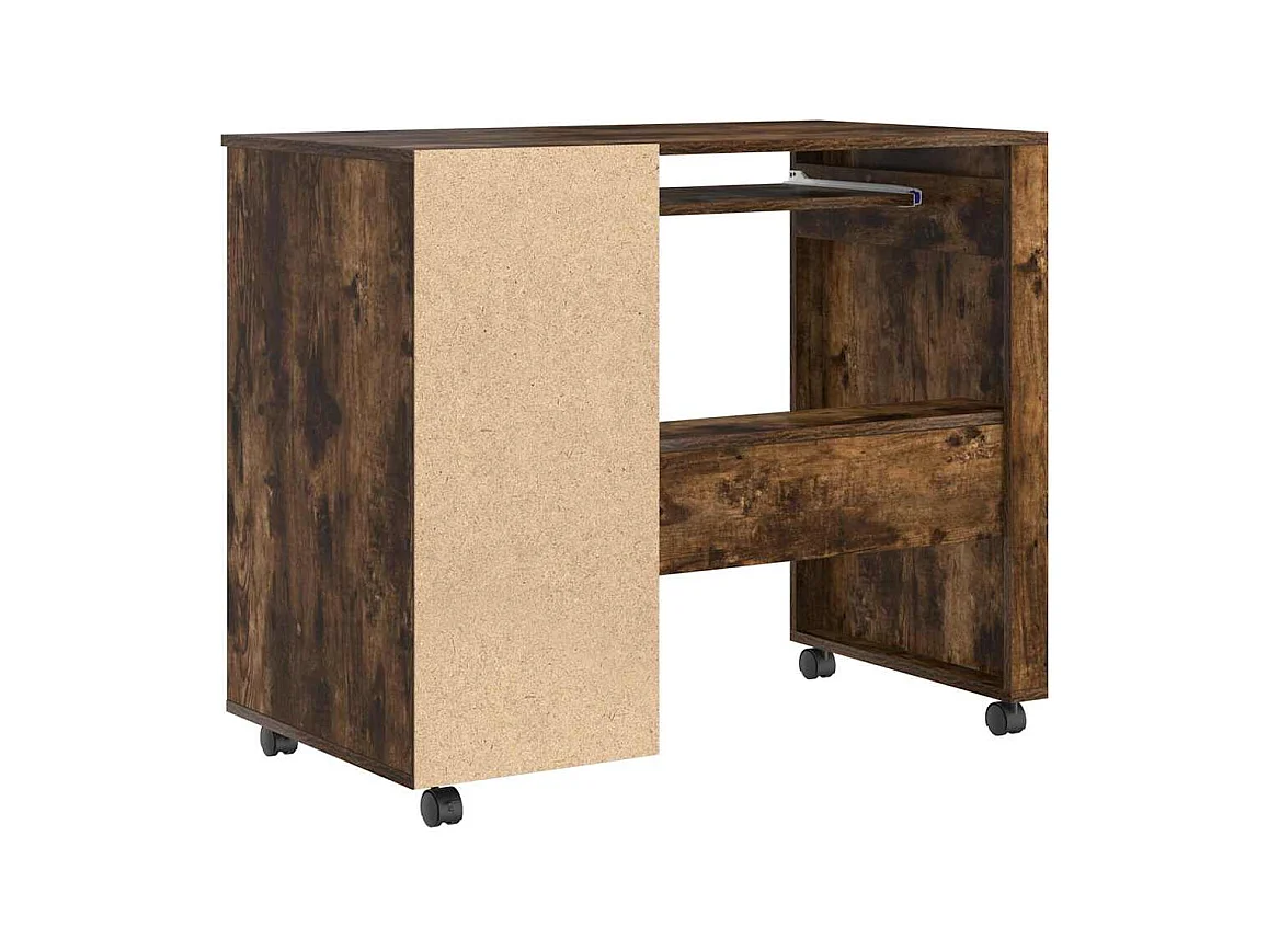 Bureau avec roulettes avec tiroir Chêne fumé 91 x 50 x 77 cm