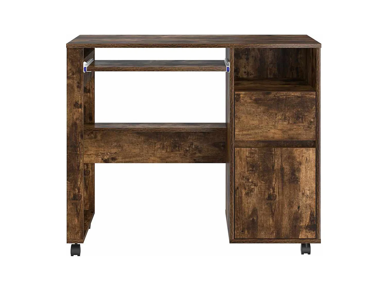 Bureau avec roulettes avec tiroir Chêne fumé 91 x 50 x 77 cm