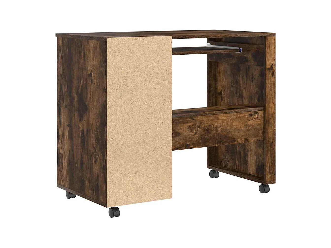 Bureau avec roulettes avec tiroir Chêne fumé 91 x 50 x 77 cm