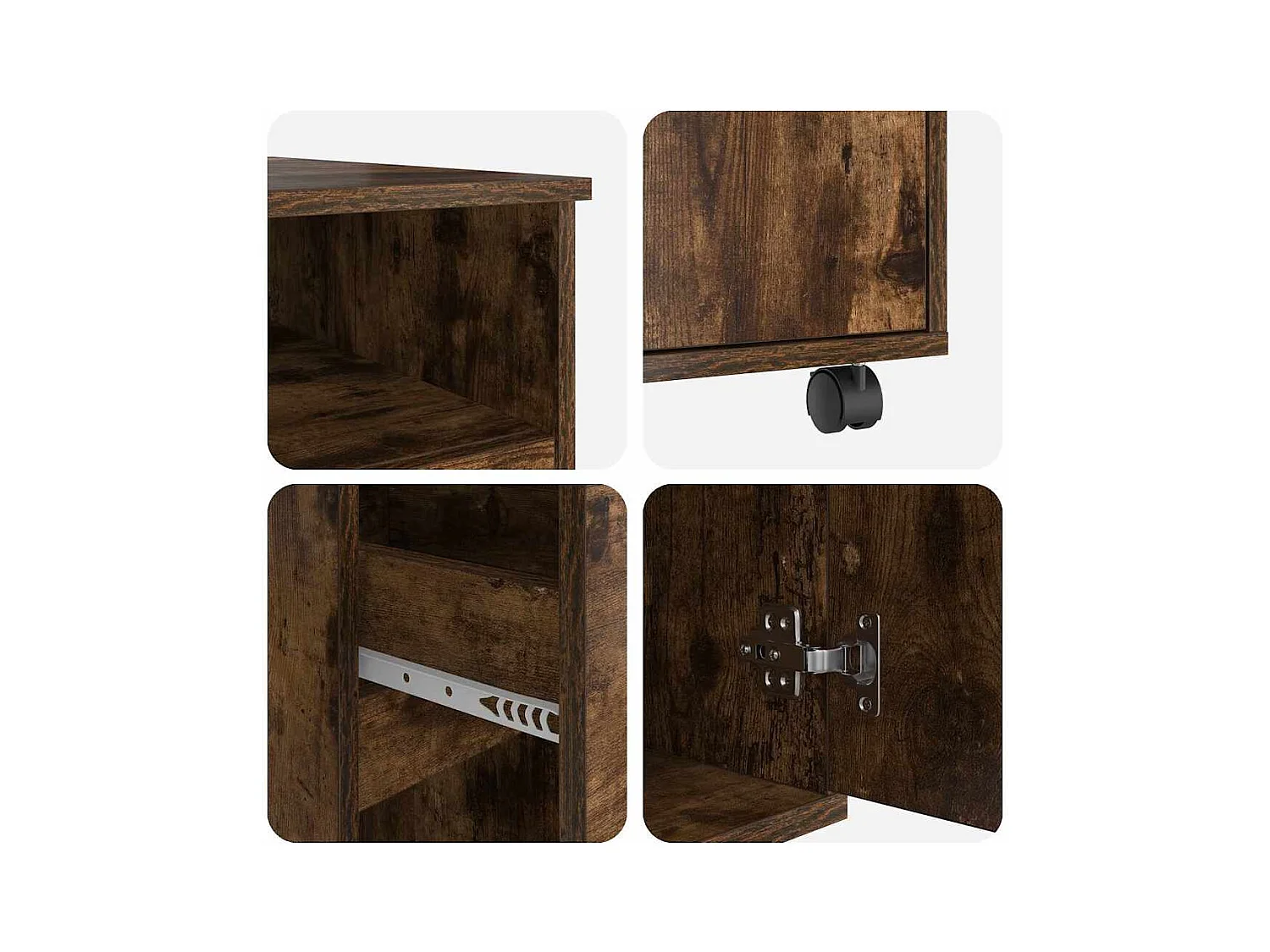 Bureau avec roulettes avec tiroir Chêne fumé 91 x 50 x 77 cm