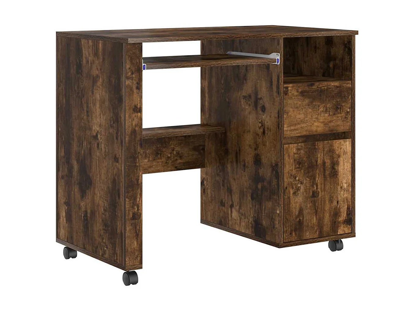 Bureau avec roulettes avec tiroir Chêne fumé 91 x 50 x 77 cm