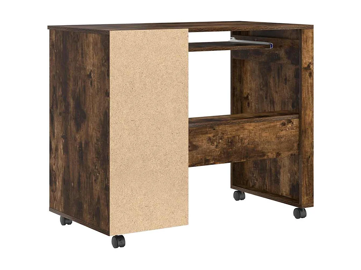 Bureau avec roulettes avec tiroir Chêne fumé 91 x 50 x 77 cm