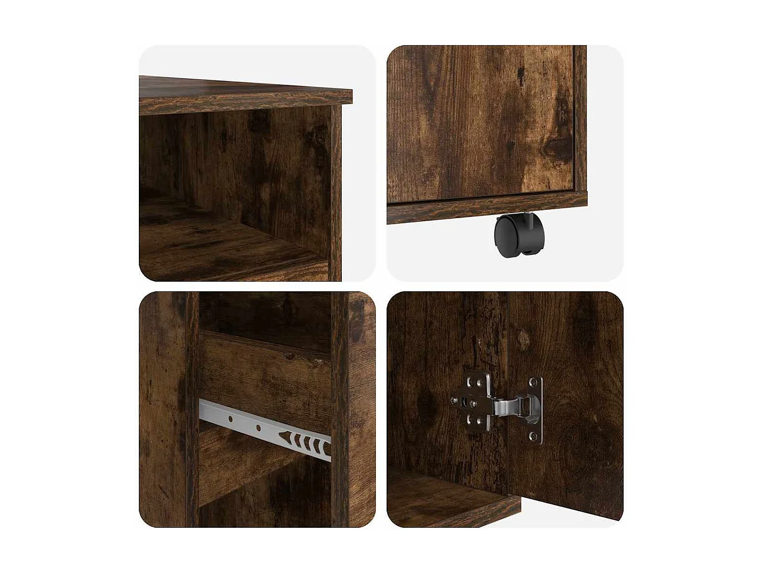 Bureau avec roulettes avec tiroir Chêne fumé 91 x 50 x 77 cm