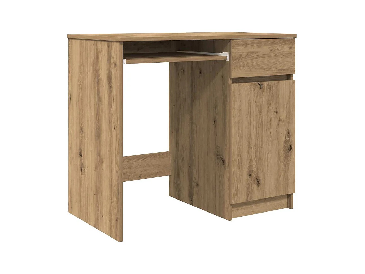 Bureau chêne artisanal 86x49x76 cm bois d'ingénierie