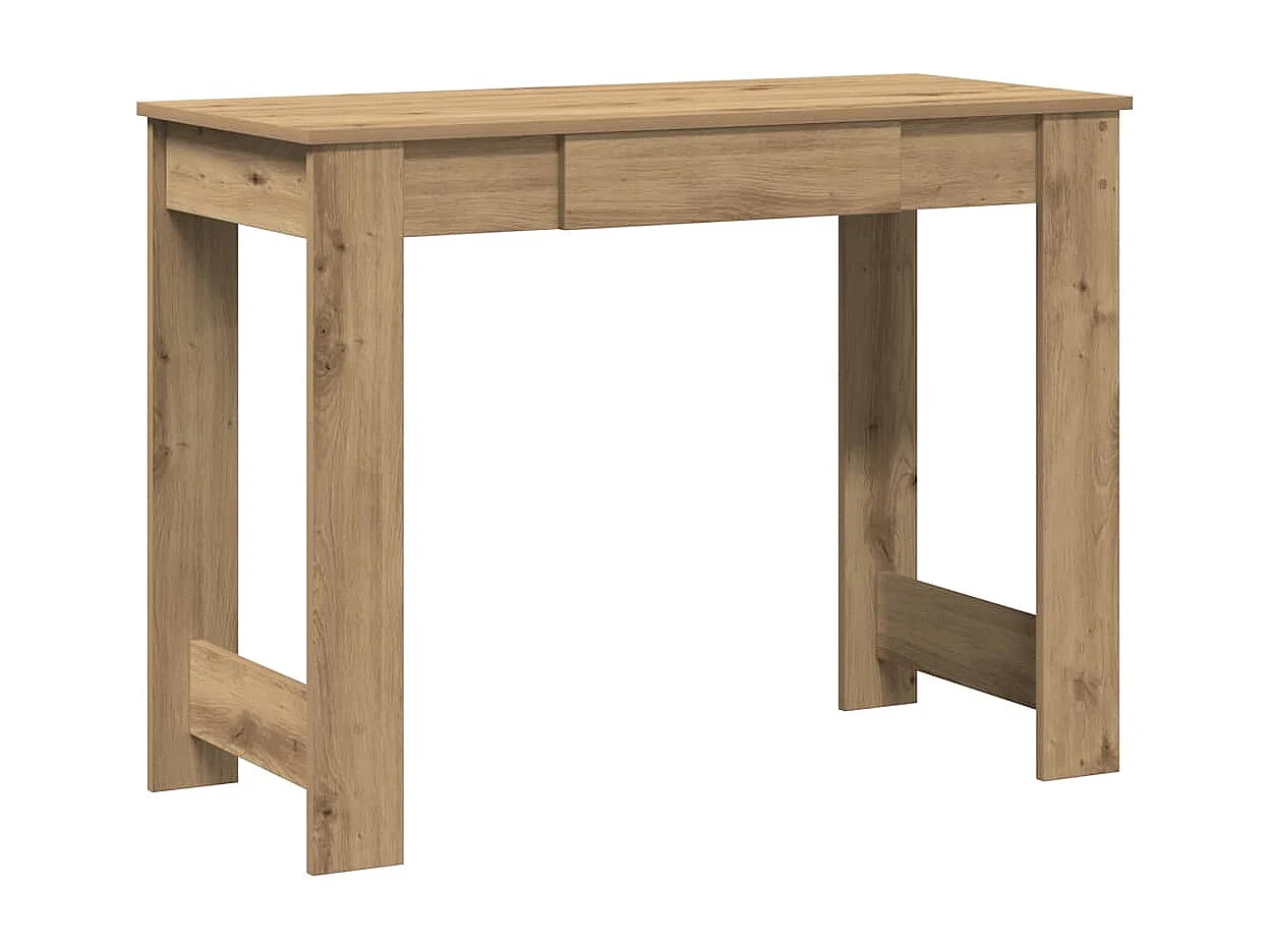 Bureau chêne artisanal 100x45x75 cm bois d'ingénierie