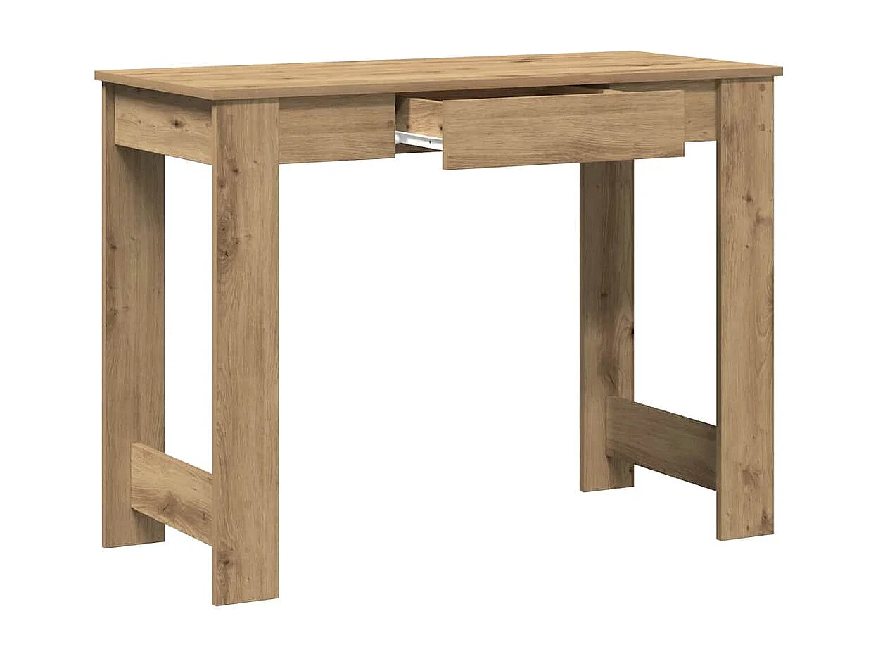 Bureau chêne artisanal 100x45x75 cm bois d'ingénierie