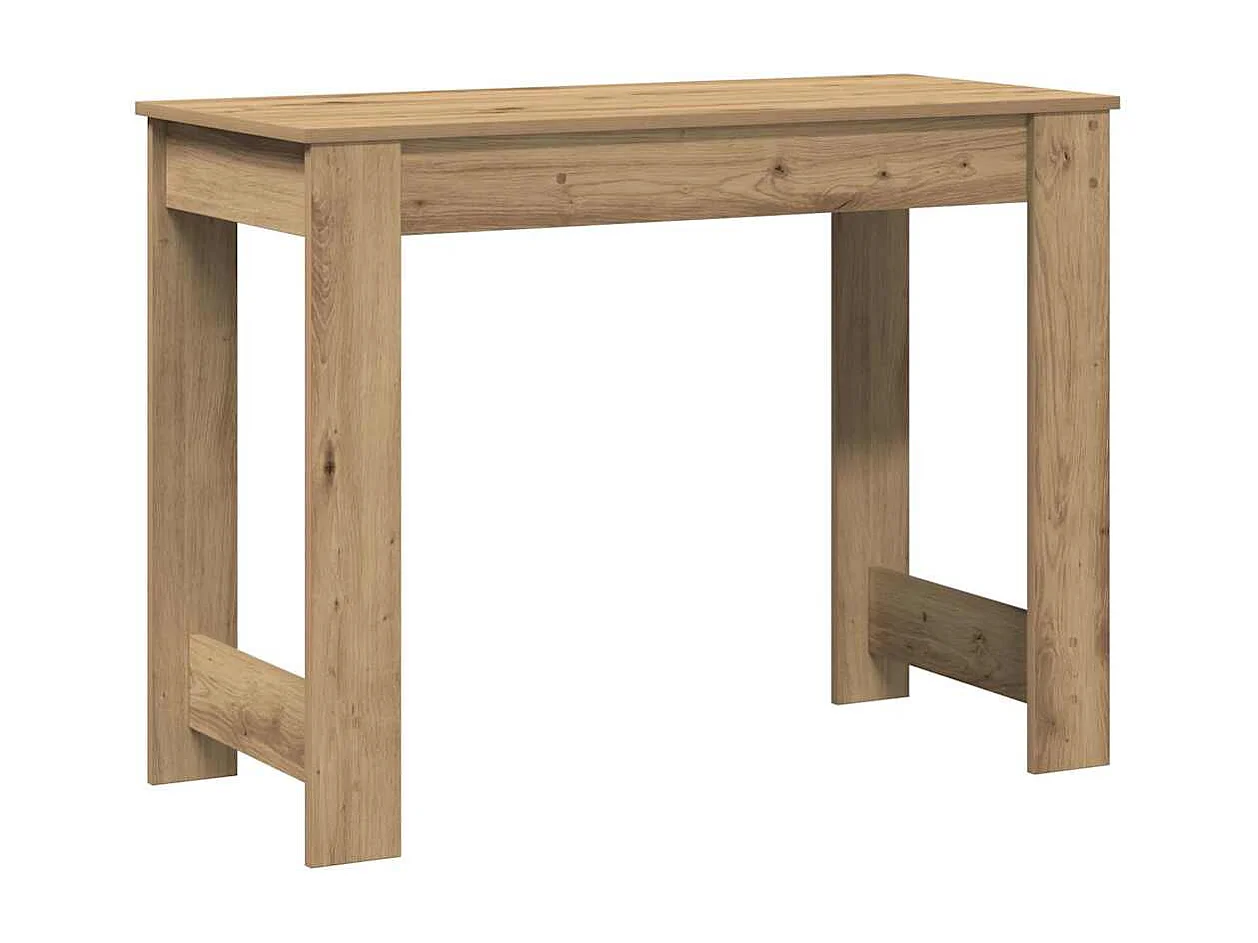Bureau chêne artisanal 100x45x75 cm bois d'ingénierie