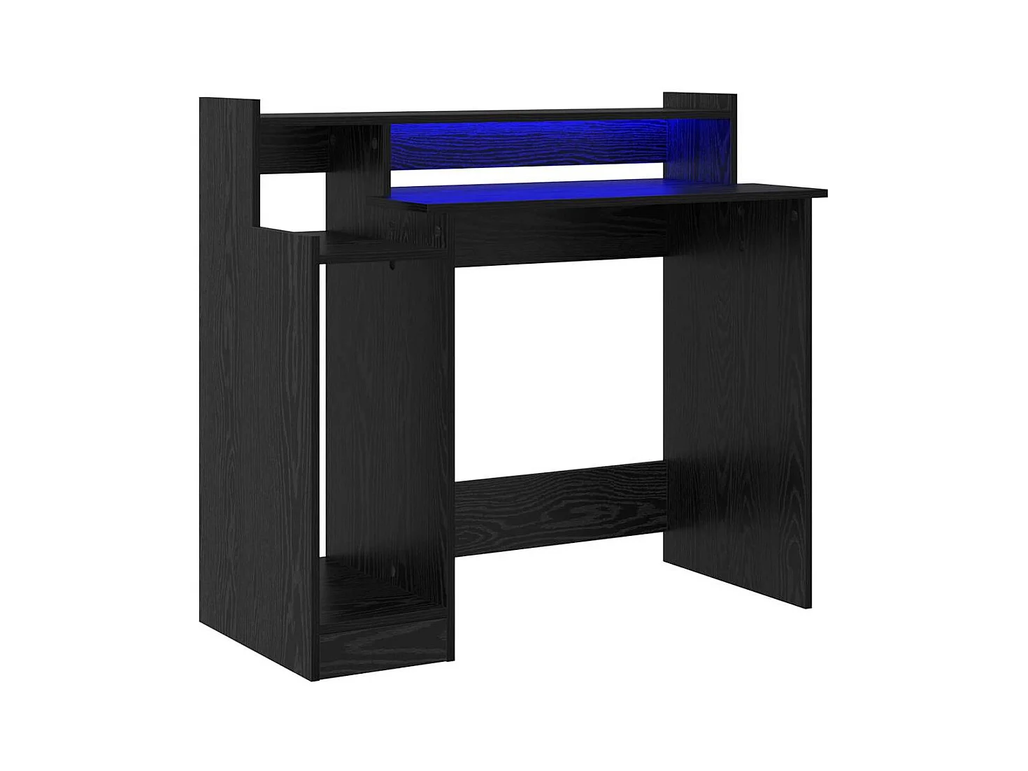 Bureau met plank Zwart eiken 97 x 45 x 90 cm Bewerkt hout