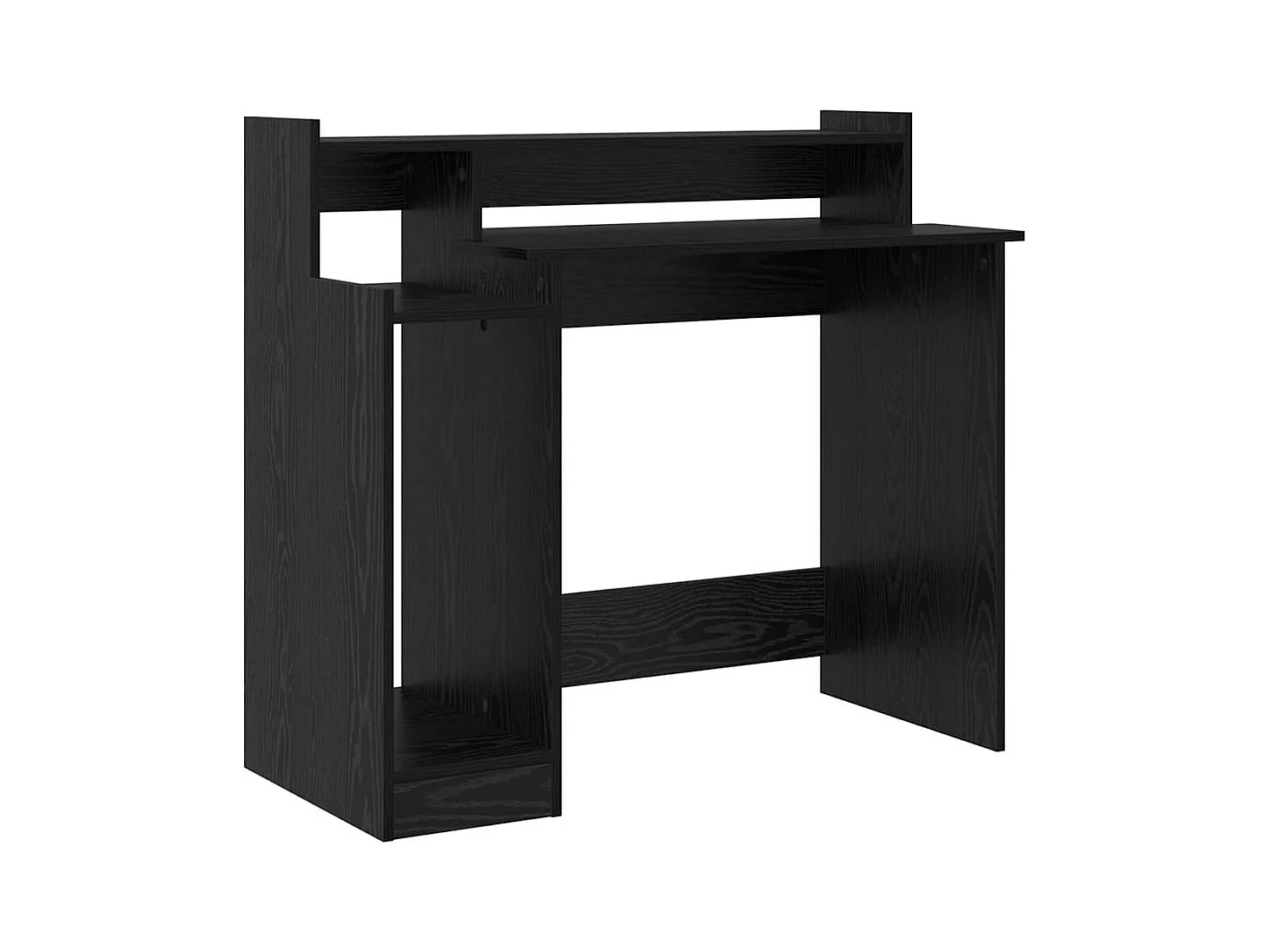 Bureau met plank Zwart eiken 97 x 45 x 90 cm Bewerkt hout