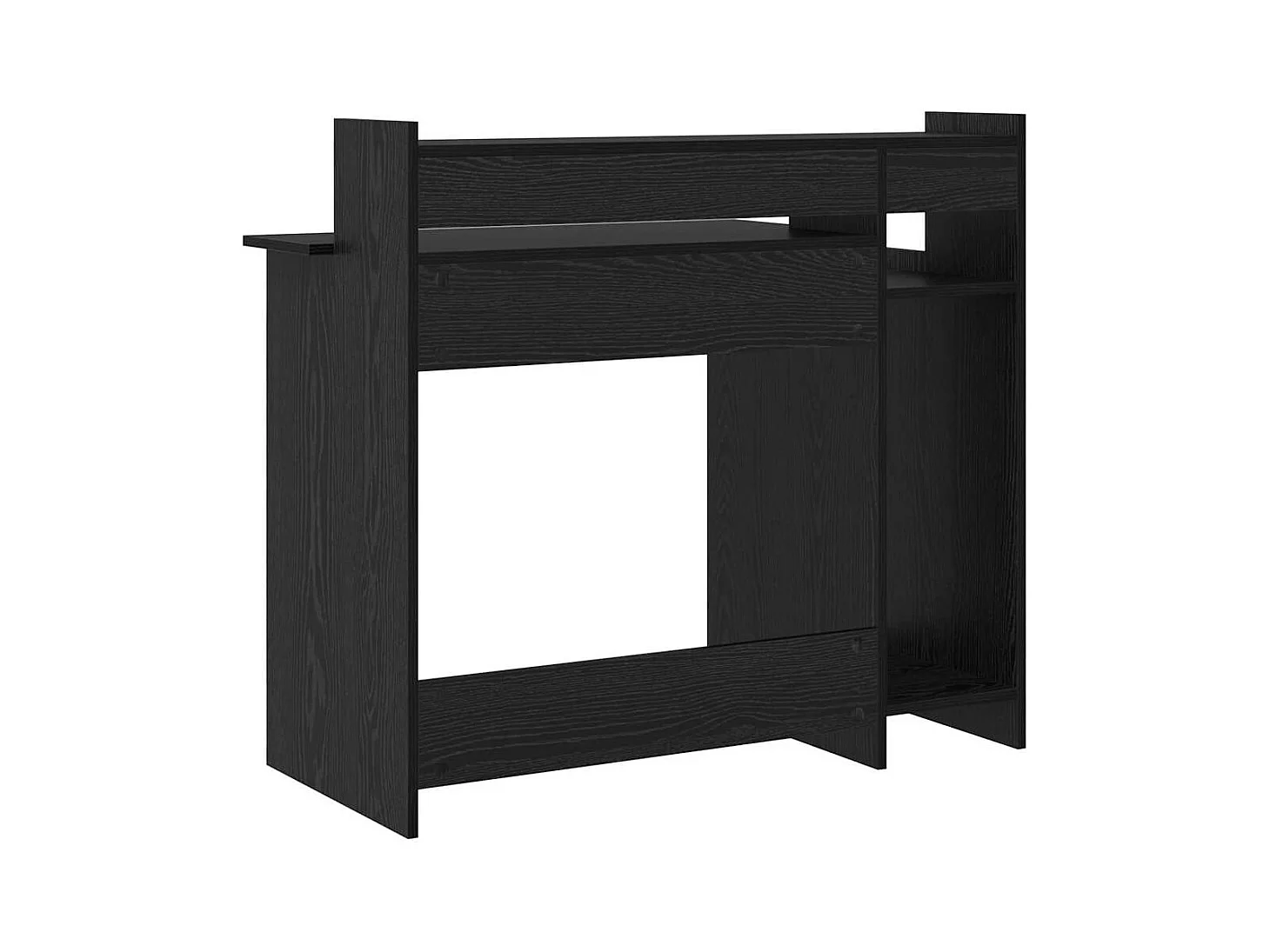 Bureau met plank Zwart eiken 97 x 45 x 90 cm Bewerkt hout