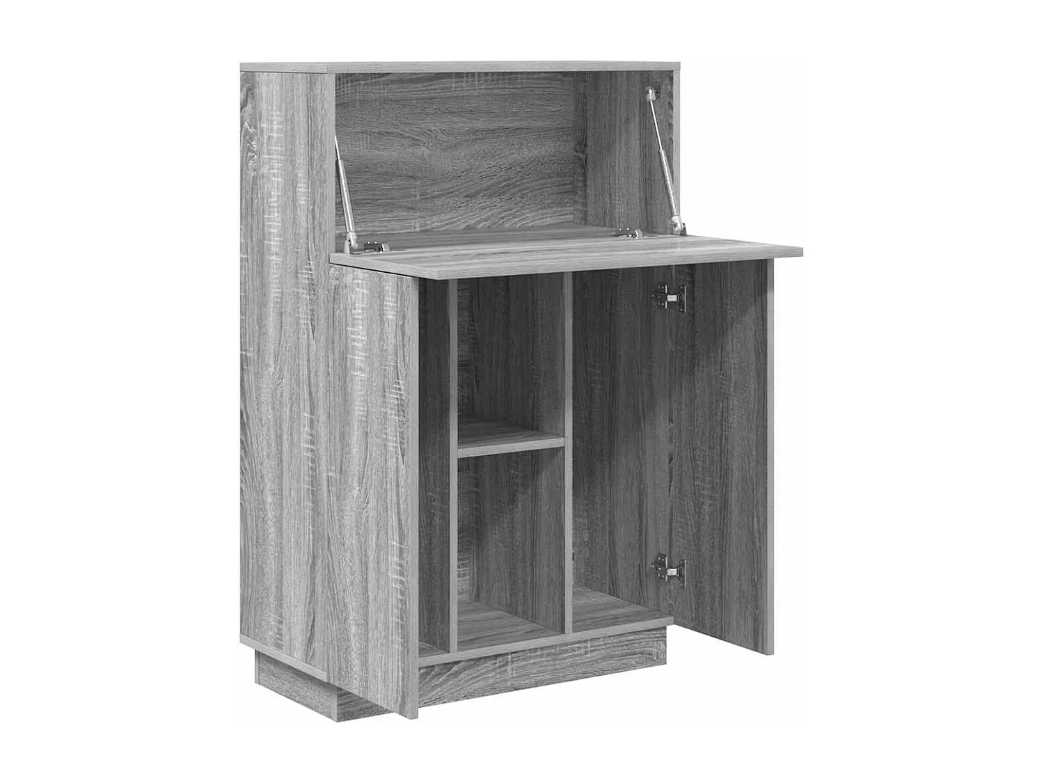 Bureau avec porte Gris 71,5 x 31,5 x 106,5 cm Bois d'ingénierie