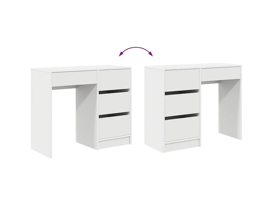 Mesa com gaveta Branco 90 x 37,5 x 75 cm Madeira processada