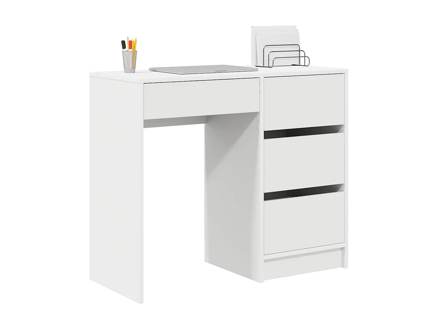 Bureau avec tiroir Blanc 90 x 37,5 x 75 cm Bois d'ingénierie