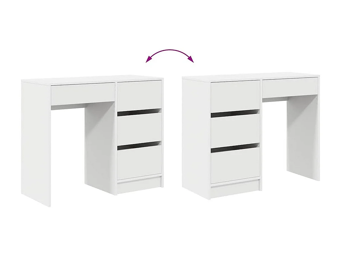 Bureau avec tiroir Blanc 90 x 37,5 x 75 cm Bois d'ingénierie