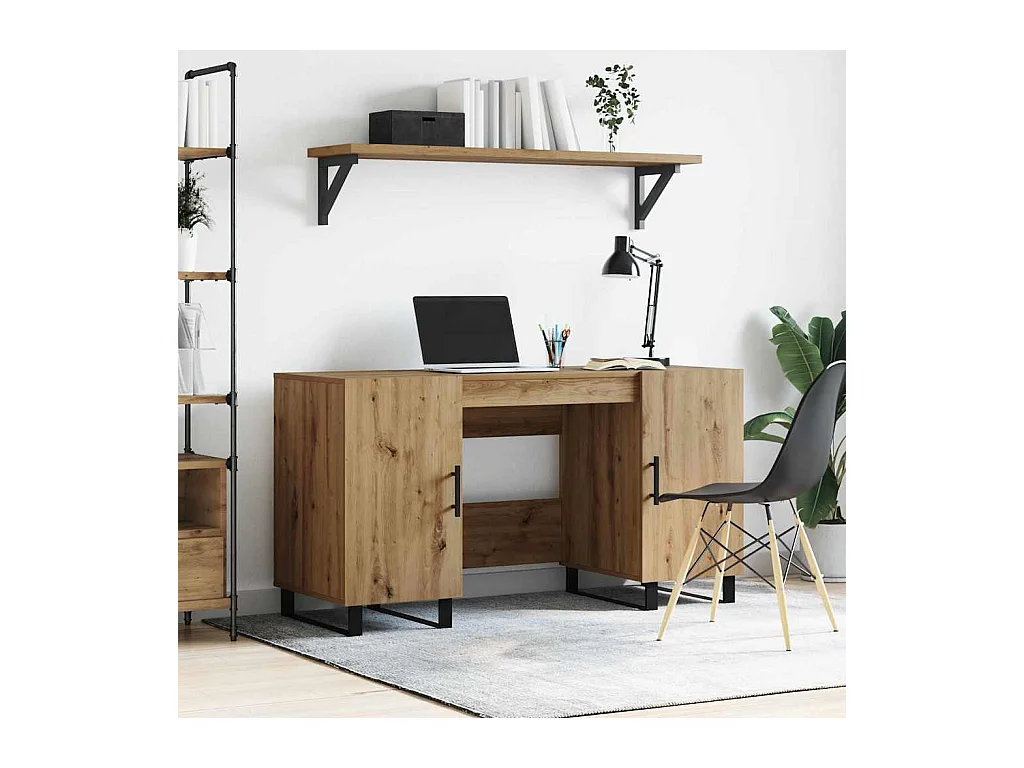 Bureau chêne artisanal 140 x 50 x 75 cm Bois d'ingénierie